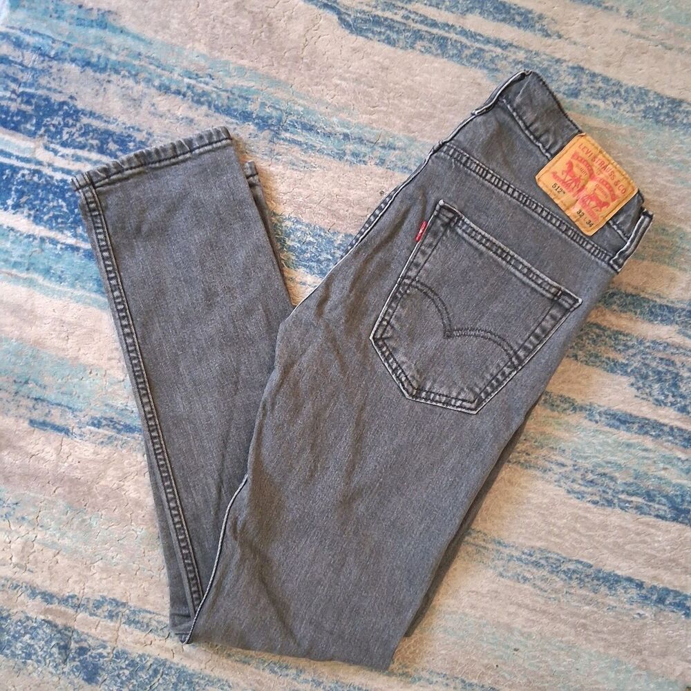 Levi’s 512 Slim Taper Jeans Men’s 32x34 (32x31) Black Fade Stretch